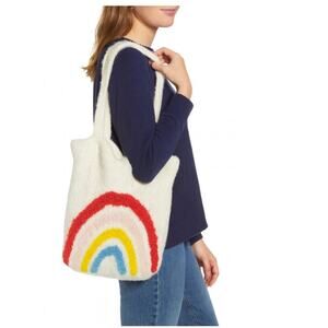 Free People Fun Rainbow Wool Blend Sweater Bag Tote
